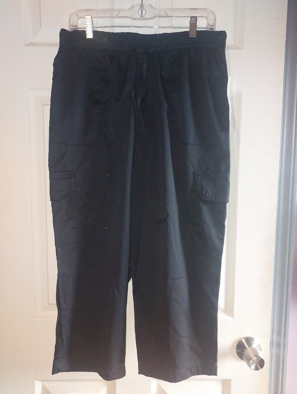 Just Be XL Womens Black Cargo Cropped Pants NWT